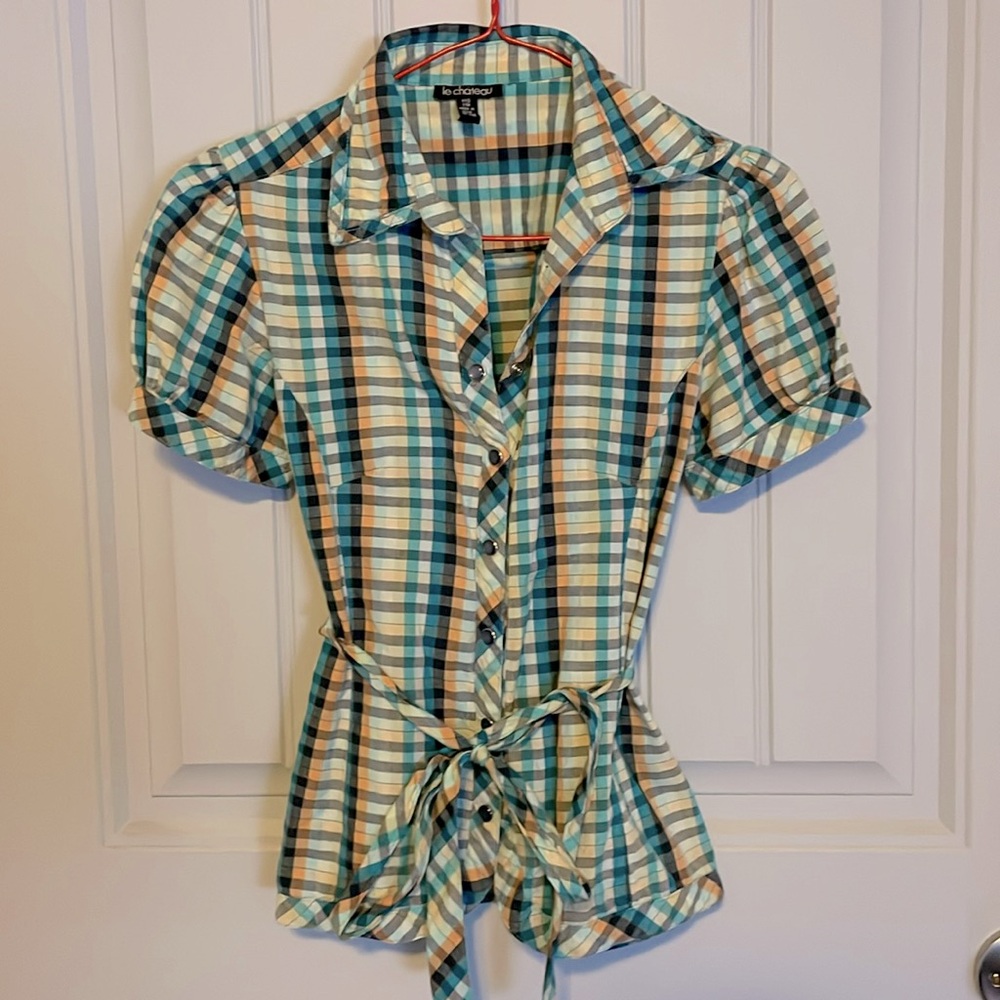 Checkered button up shirt